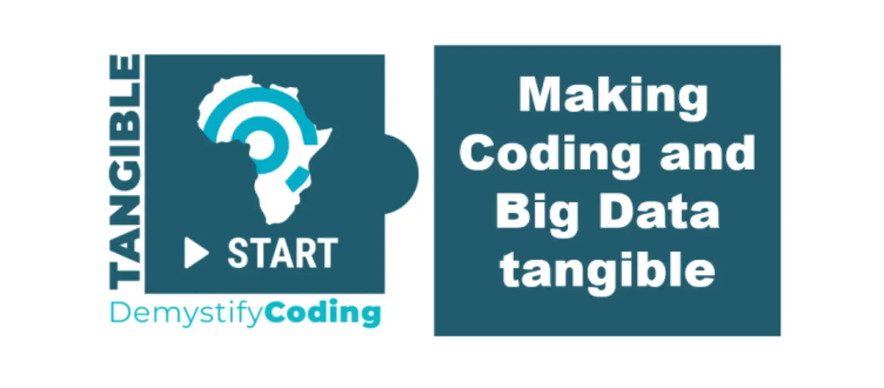 Tangible Africa logo promoting coding and big data education, emphasizing accessibility and understanding.