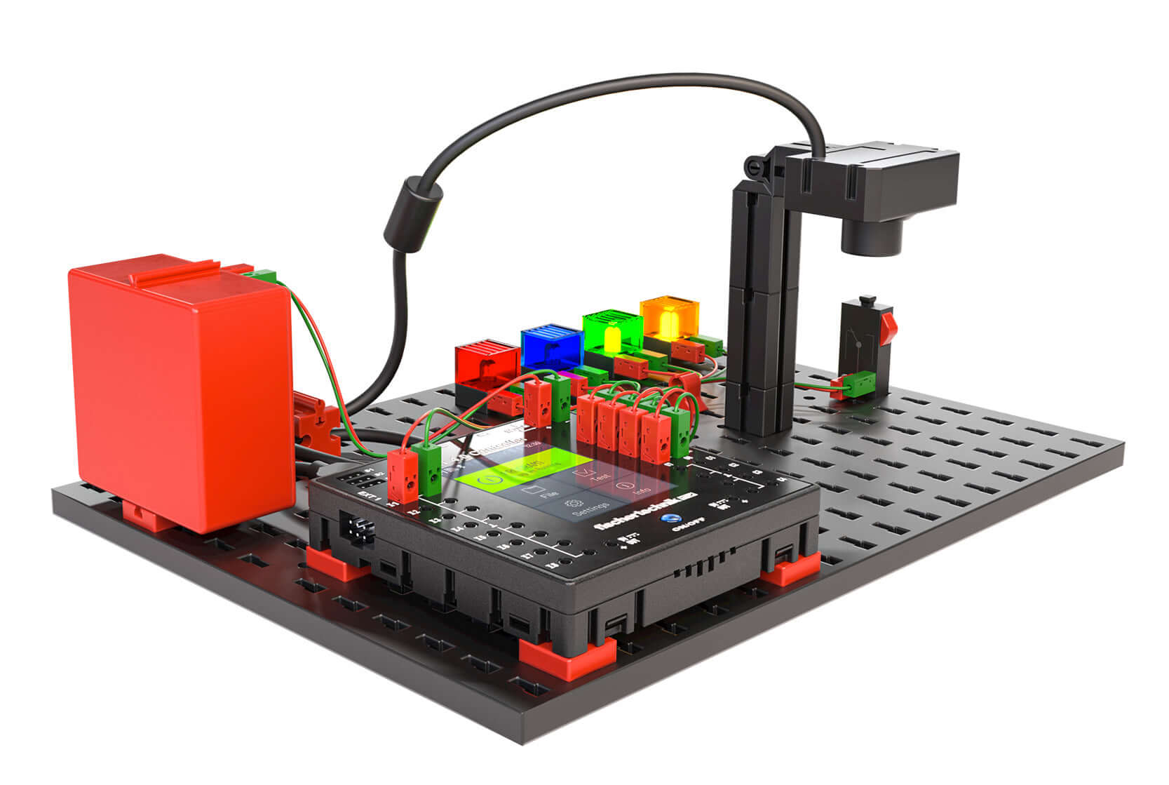 STEM coding education kit showcasing electronic components and sensors, designed for AI learning and innovation.