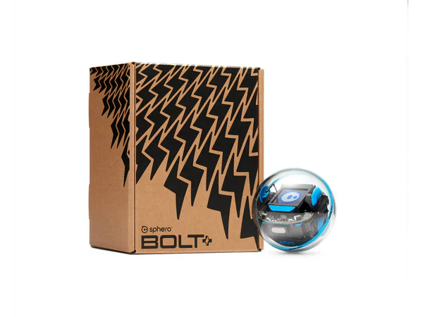 Sphero BOLT robot with its packaging box, showcasing innovative educational technology for coding and robotics.