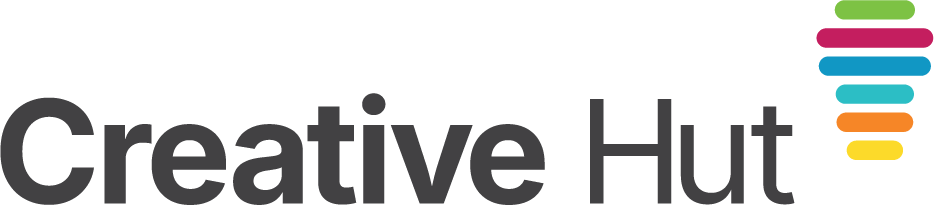 Creative Hut logo featuring colorful stacked shapes, representing creativity and innovation.