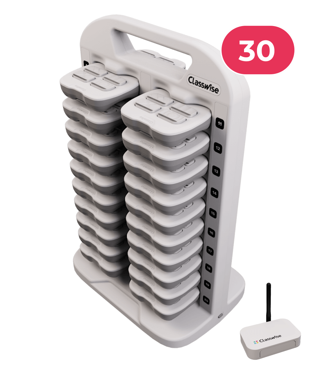 Classwise 30 educational device with interactive tools for gamification in classrooms.