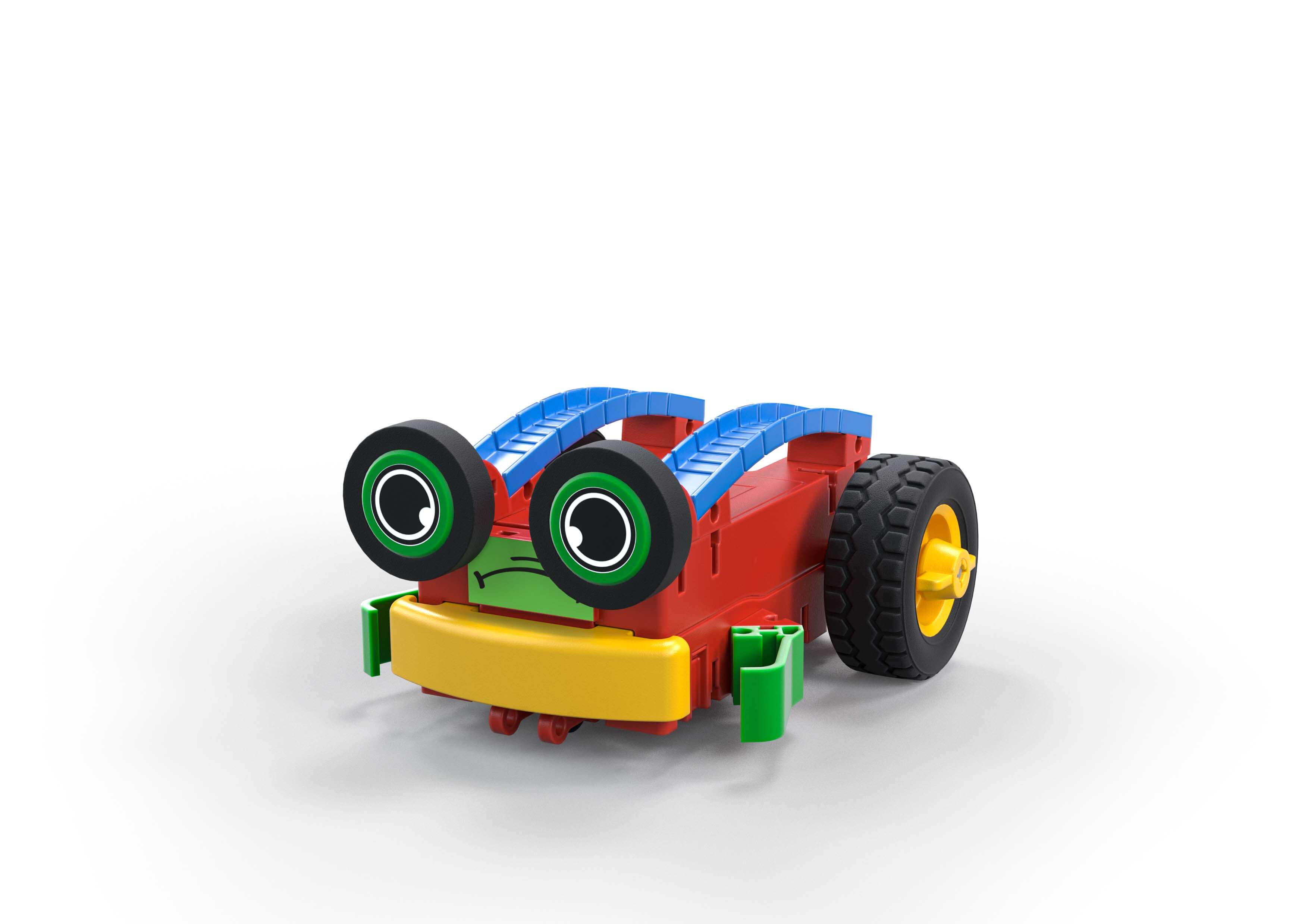 Colorful coding robot toy for kids, designed to teach coding fundamentals in a fun and engaging way.