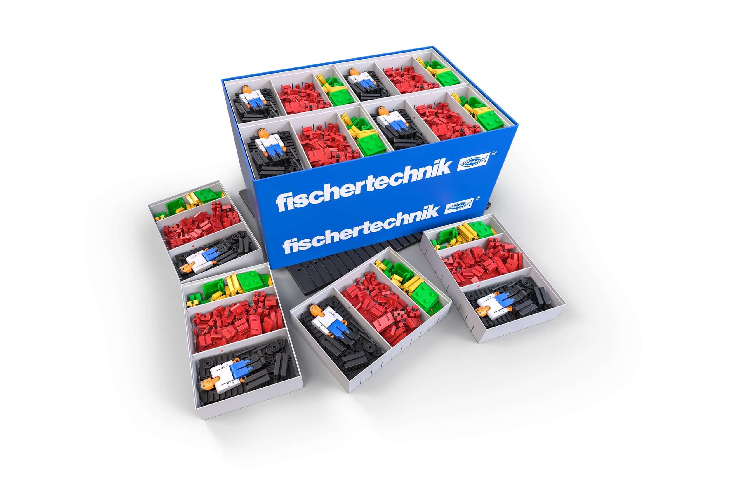 fischertechnik CLASS SET Basics for creative building with colorful blocks for elementary school students.