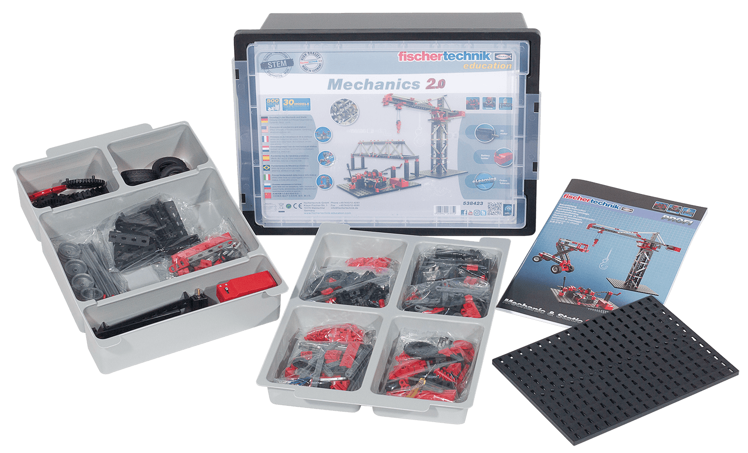 fischertechnik Mechanics 2.0 kit with components for understanding mechanics and statics sustainably
