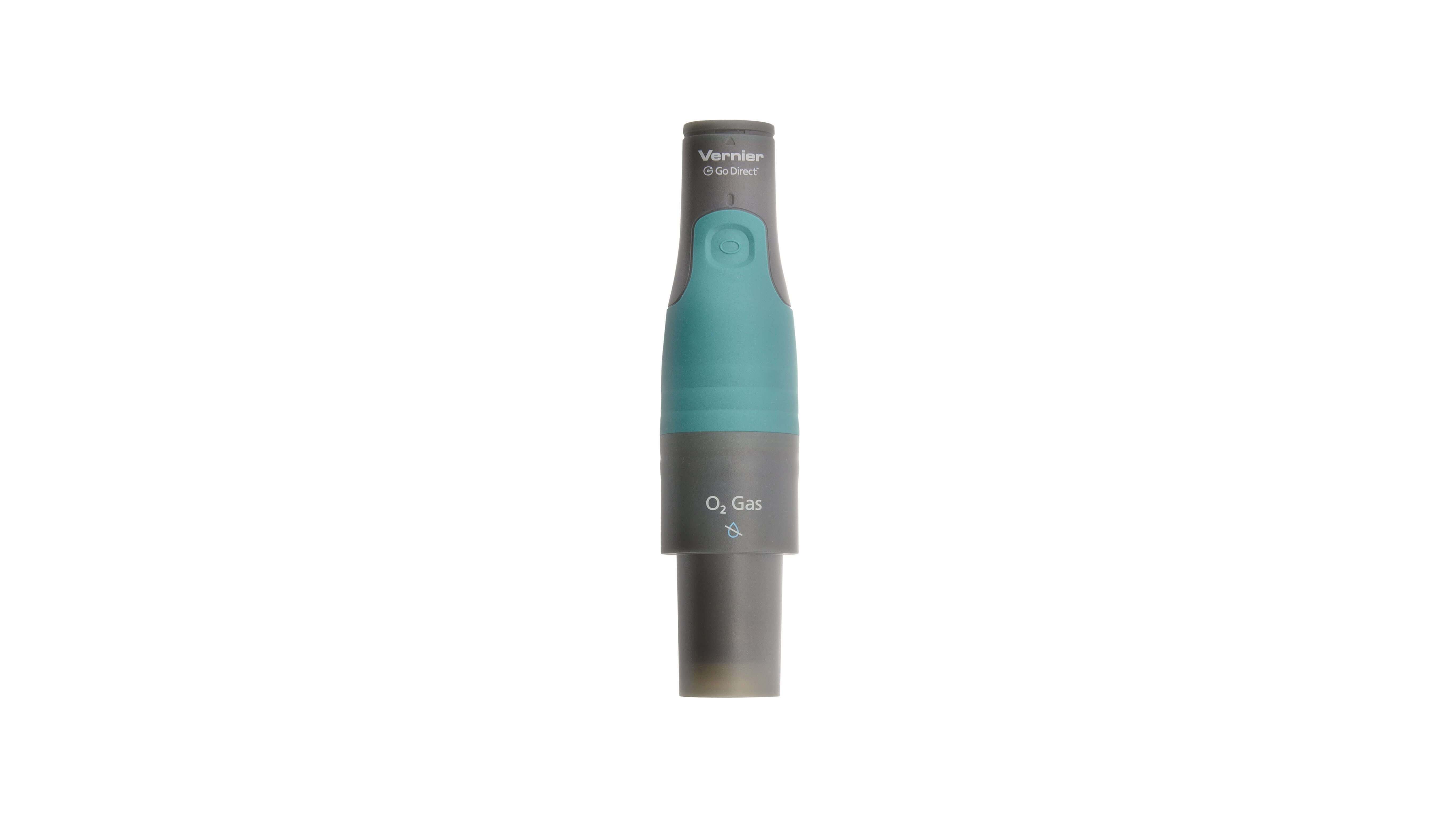 Go Direct O2 Gas Sensor for measuring oxygen levels and air temperature in biology experiments.