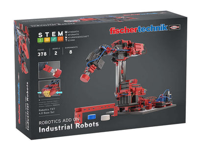 Add On STEM Coding Ultimate: Industrial Robots packaging featuring realistic robot models and programming features.