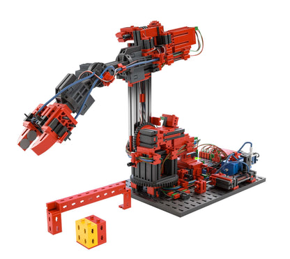 Add On STEM Coding Ultimate: Industrial Robots model showing a robotic arm with red components and assembly parts.