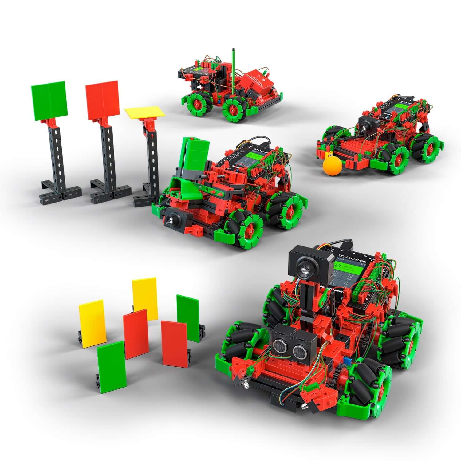 Add On STEM Coding Ultimate: Omniwheels set featuring various robotic constructions and coding elements.