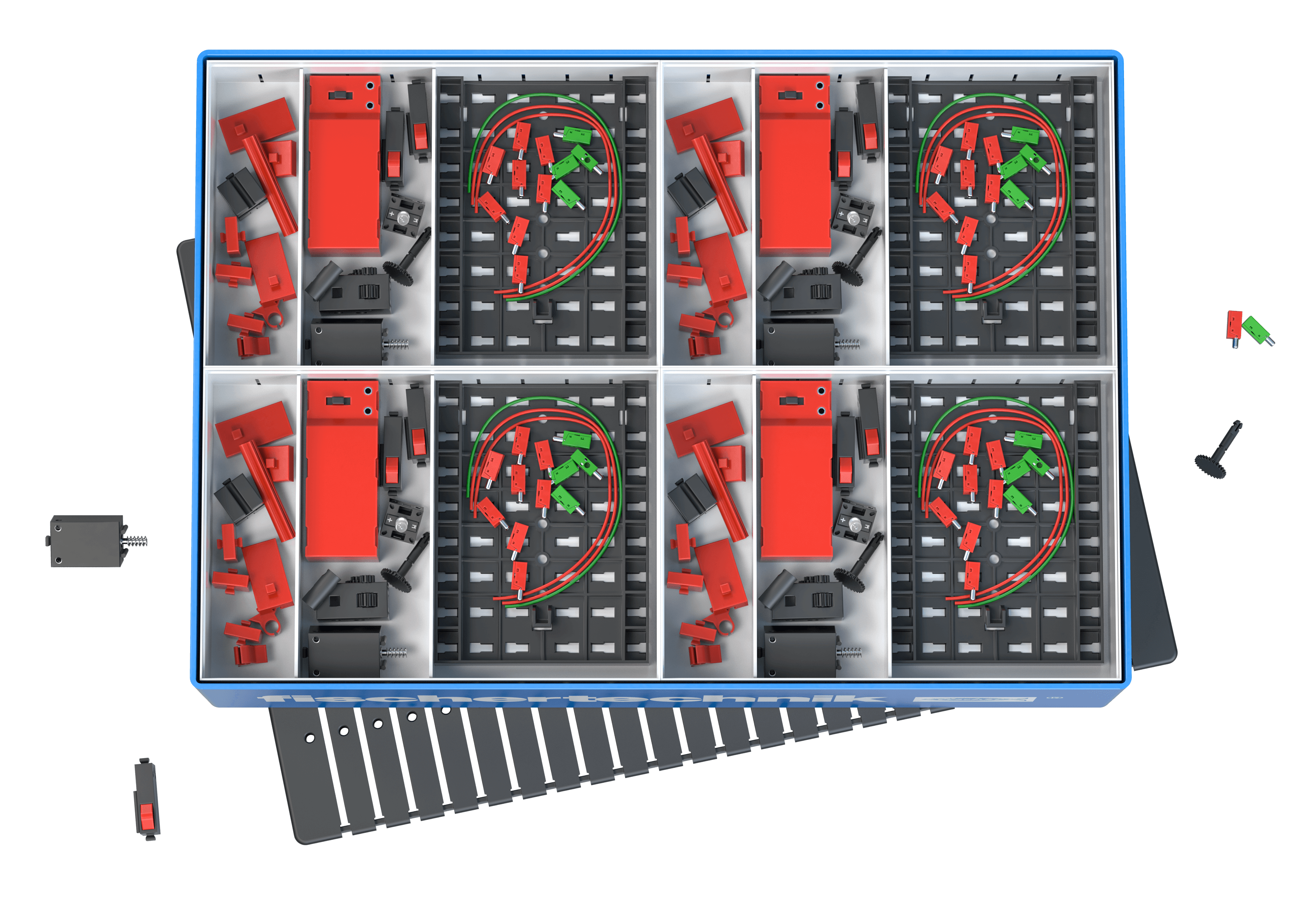 CLASS SET Electrical Control kit with components for teaching electrical circuits, ideal for primary school education.