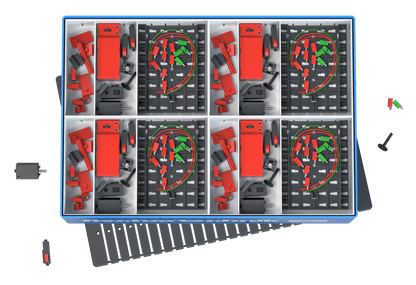 CLASS SET Electrical Control kit with components for teaching electrical circuits, ideal for primary school education.