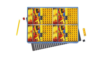 CLASS SET Statics kit with colorful parts for teaching statics concepts in primary school.