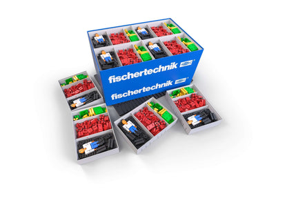 fischertechnik CLASS SET Basics for creative building with colorful blocks for elementary school students.