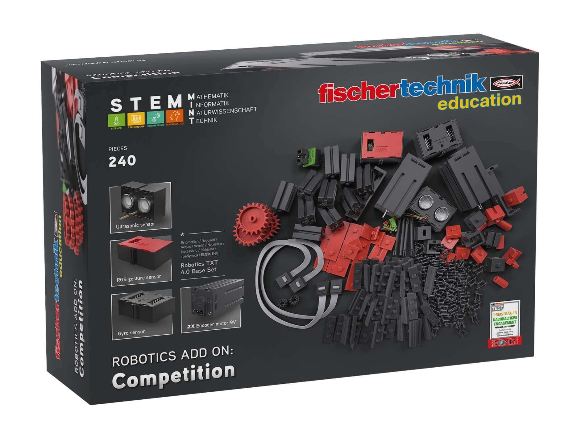 Add On STEM Coding Ultimate: Competition set for Robotics TXT 4.0 Base Set with various components.