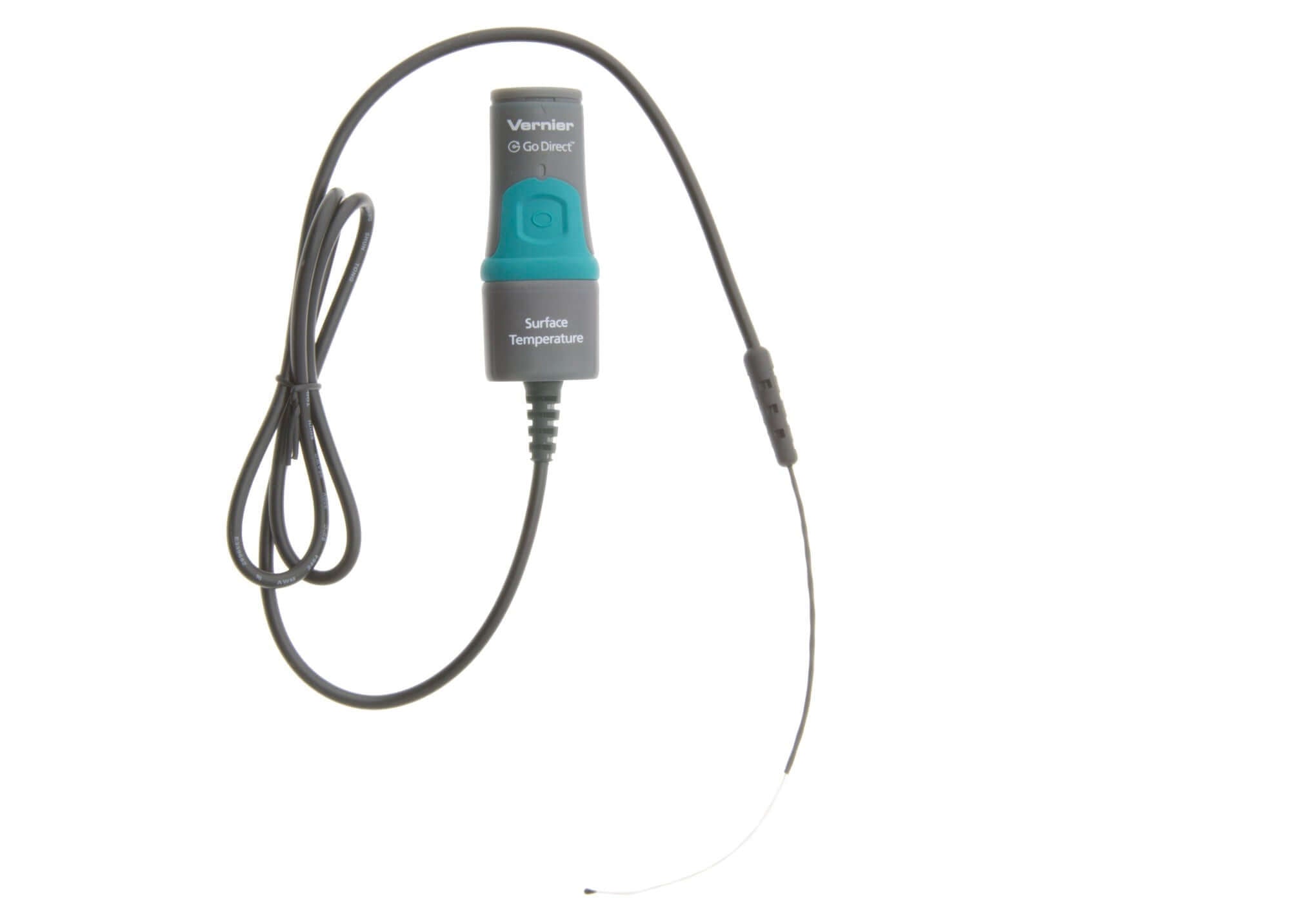 Go Direct Surface Temperature Sensor with exposed thermistor for rapid temperature response in air and water experiments.