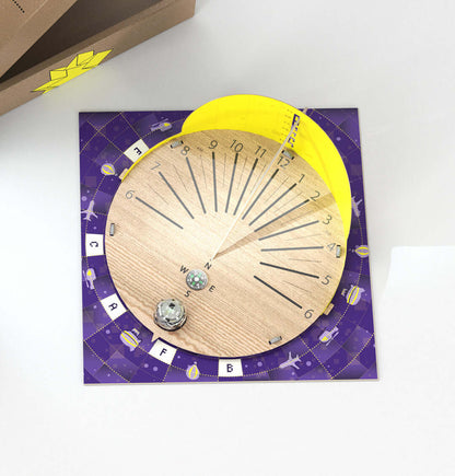 OzoGoes Around A Sundial educational kit featuring a sundial with solar system designs for STEAM learning.