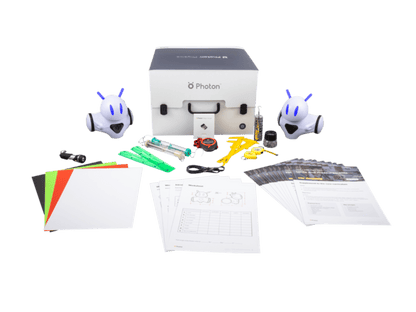 Photon Teaching Kit for physics with various components including robots and educational materials.