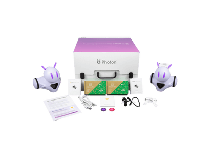 Photon Teaching Kit for robotics and coding, featuring robotic components and educational materials.