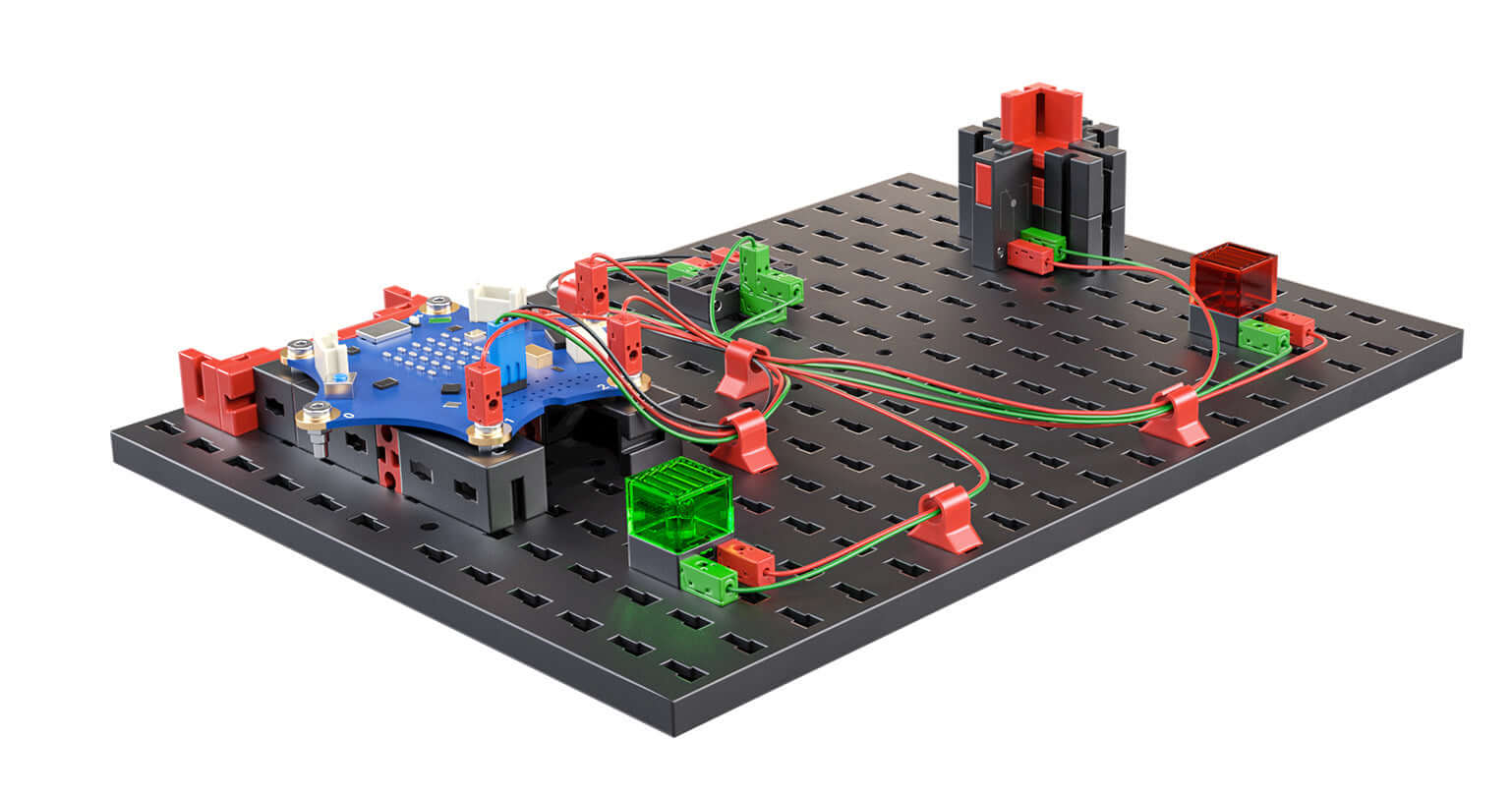 Starter Set for Calliope: a hands-on programming kit for elementary school students featuring colorful components.