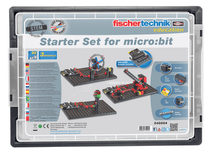 Starter Set for micro:bit, ideal for elementary school programming with 3 STEM models and included micro:bit.