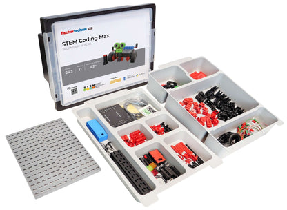 STEM Coding Max kit with Li Ion battery, featuring components for coding and programming education in secondary schools.