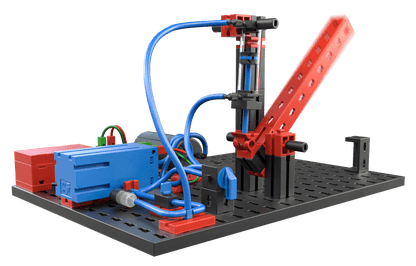 STEM Pneumatics model showcasing basic pneumatic components for educational and sustainable learning.