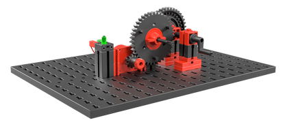 STEM Renewable Energies model showcasing gears and mechanisms for teaching renewable energy concepts.